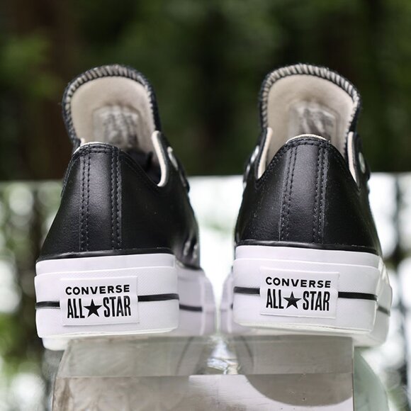 Converse Chuck Taylor All Star Lift Platform Black Leather - Picture 10 of 15